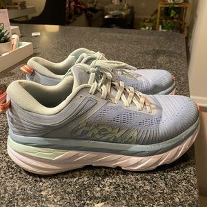 Hoka Bondi 7 Blue Fog/Blue Glass. Size 8 women’s, regular width.